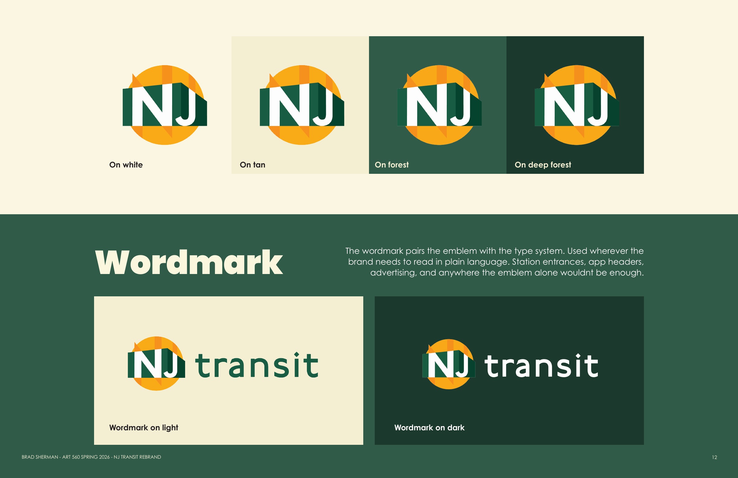 NJ Transit — Logo variations and wordmark
